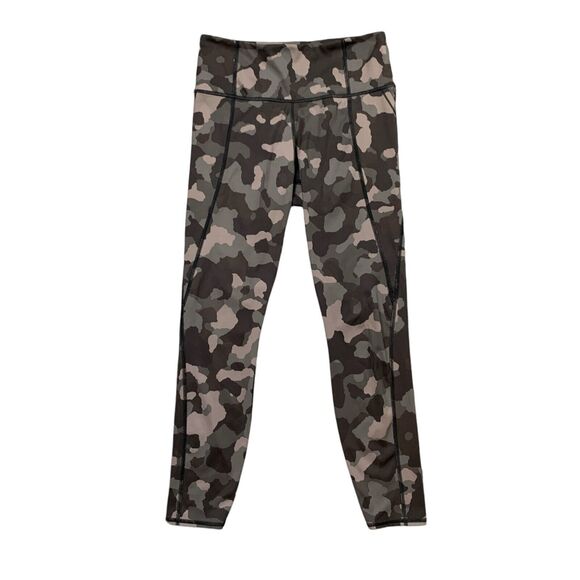 Athleta Tight Womens S Small Multi Lightning Camo 7/8 Paneled Pockets Stretch - Picture 1 of 12